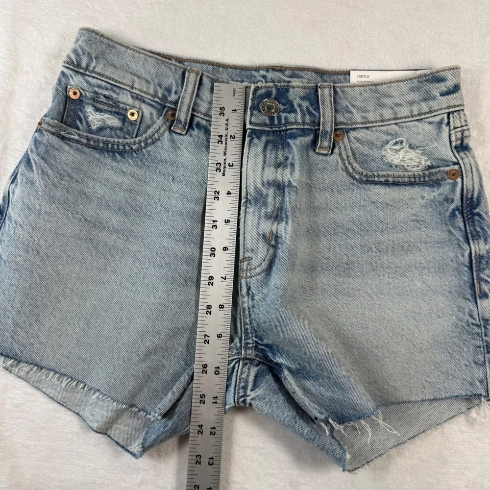 American‎ Eagle Ex-Boyfriend Short Light Wash Distressed Denim 000 23W 41979022